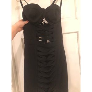 Bebe Black Sexy Cutout Dress Size 8 NWT